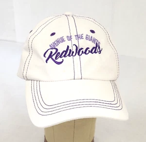Avenue of the Giants Redwoods Hat White Purple Embroidered Adjustable Cap - Picture 1 of 11
