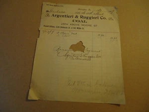 Bollettino Argentieri & Ruggieri Co carbone 1917 PHILADELPHIA PA - Foto 1 di 1