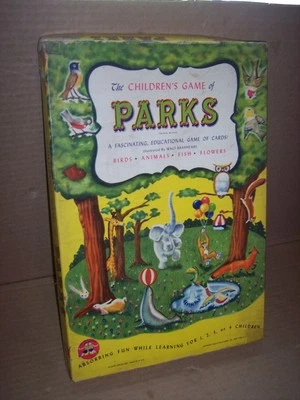 SUPER RARE 1946 Ed-U-Cards Children's Game of PARKS birds animals fish flowers - Image 1 of 4