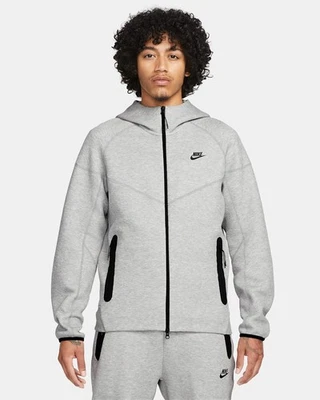 Sudadera con capucha Nike Tech Fleece Windrunner gris oscuro jaspeado FB7921-063 para hombre Foto 1 de 4