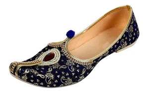 Hombres Jutti India Boda Mojari Novio Sherwani Khussa Reino Unido Talla 7-11 Pétalo Azul - Imagen 1 de 7