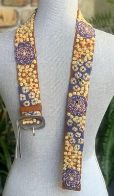 New Jenny Krauss Blue Skies Belt Gorgeous Embroidered Belt 100% Wool Size S - Image 1 of 4