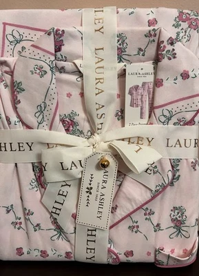 New Laura Ashley 2 PC Pajama Set Shirt Pants Pink Patchwork Floral Small S PJs - Image 1 of 4