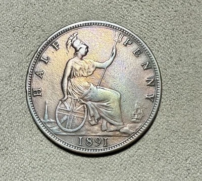 1891 Great Britain 1/2 Penny Half Penny - Image 1 of 2