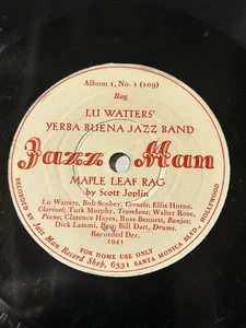 Lu Watters Jazz - Maple Leaf Rag Scott Joplin/Black White Rag Jazz Man 78RPM - Foto 1 di 4