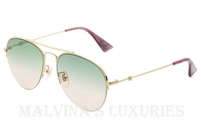GUCCI SUNGLASSES GG0107S 006 AVIATOR INTERLOCKING G LOGO AND BEE DETAIL - Image 1 of 4