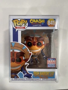 FUNKO POP GAMES #841 CRASH BANDICOOT MASK ARMOR 2021 SDCC EXCLUSIVE W/ PROTECTOR - Picture 1 of 4