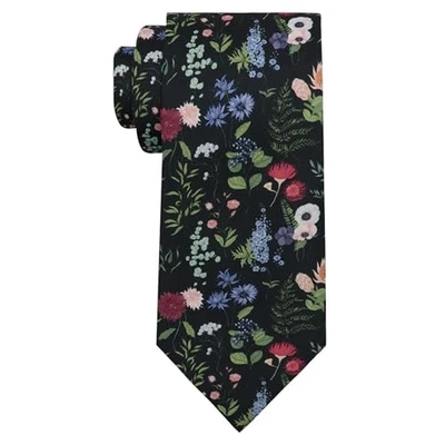 Gravatas masculinas floridas, gravatas florais elegantes para homens autoamarradas amarelas flores vermelhas - Imagem 1 de 4