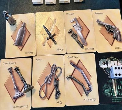 Clue 50º Aniversário Peças de Reposição Armas Tokens 1998 Vintage - Imagem 1 de 4