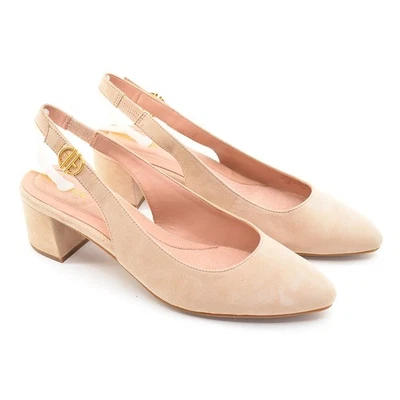 Womens Cole Haan Go To Block Heel Slingback Pump 9 B Tan Suede Slip On Shoes New - Image 1 of 4