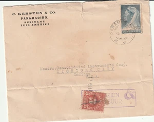 Suriname, WW II Censored cover, From Paramaribo 19.4.41 Passed by censor. - Picture 1 of 1