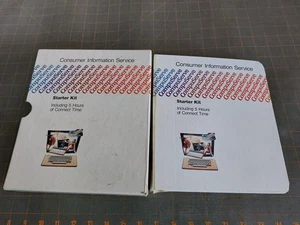 Vintage CompuServe Information Service Starter Kit Binder with Flowchart Poster - Afbeelding 1 van 5