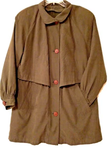 GALLERY Olive Green Coat with Zip-Out Liner Women’s Size: SMALL - Picture 1 of 4