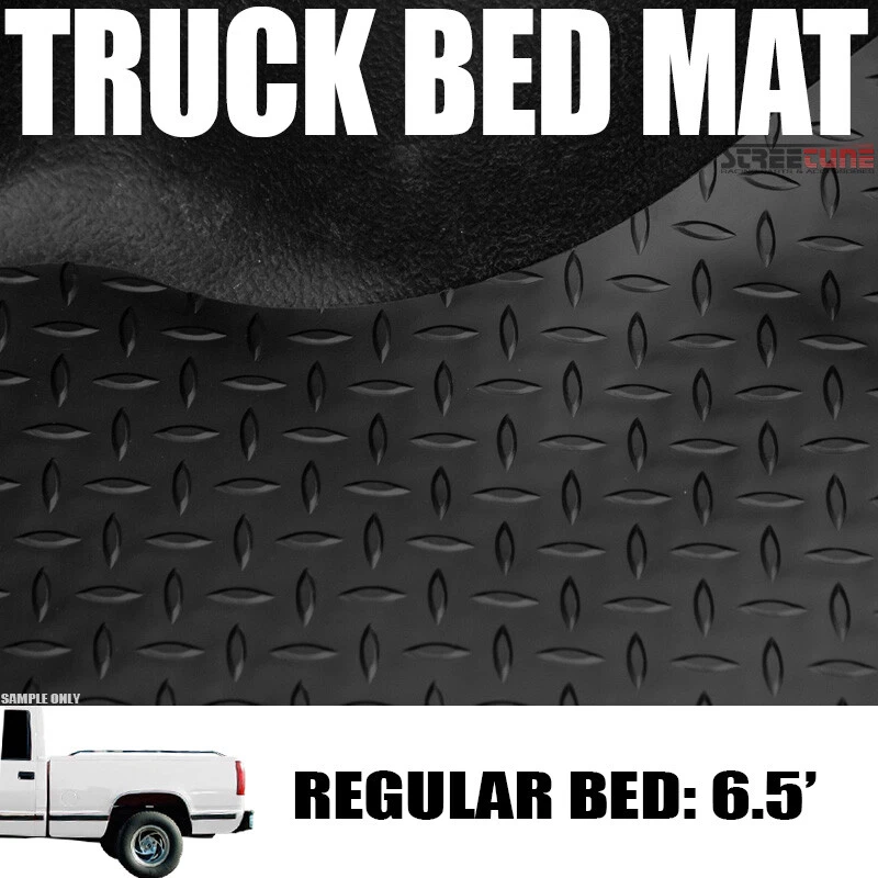 Black Rubber Diamond Pattern Truck Bed Mat For 88-98 C/K Silverado 6.5 Ft Short — 第 1/4 张图片