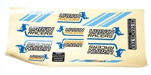 Urban Racers Small Skateboarding Design Kids Bicycle / Bike Sticker Set - Blue - Picture 1 of 1