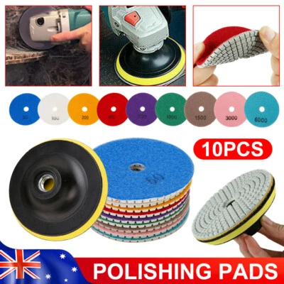 10X 50-6000 Grit Diamond Polishing Pad Wet Dry for Granite Stone Concrete Marble - image 1 of 4