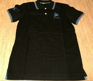AUTOMOBILI LAMBORGHINI MEN'S REDUCE BULL TIPPING PIQUET POLO SIZE S BLACK/DELFT - Picture 1 of 5