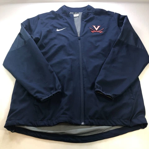 Nike Pullover Mens Large Blue Jacket Zip Virginia Cavaliers Football Vented Cover