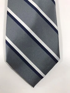 Corbata para hombre Club Room Beacon Stripe gris precio de venta sugerido por el fabricante 55,00 USD (59 pulgadas x 3,25 pulgadas) nueva con etiquetas - Imagen 1 de 7