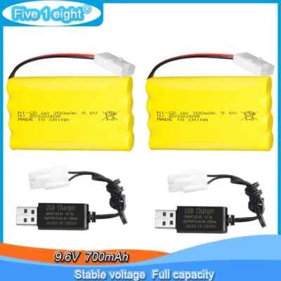 2× Ni-CD AA 9.6V 700mah Battery KET-2P plug For Rc toy Car Tank Train Boat drone - Image 1 of 3