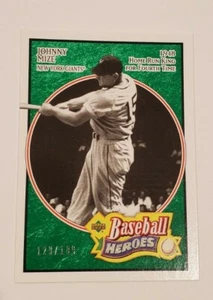 2005 Upper Deck UD Baseball Heroes Emerald Green Johnny Mize #143 - Ser 129/199 - Picture 1 of 2
