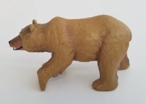 Terra by Battat brauner Grizzlybär einfarbige Figur Tier Wald 2,5 Zoll groß 5 Zoll lang - Bild 1 von 7