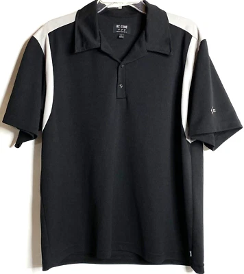 BC Ethic Smooth Custom Fit Lounge Rockabilly Black Gray Polo Shirt Large USA - Image 1 of 4