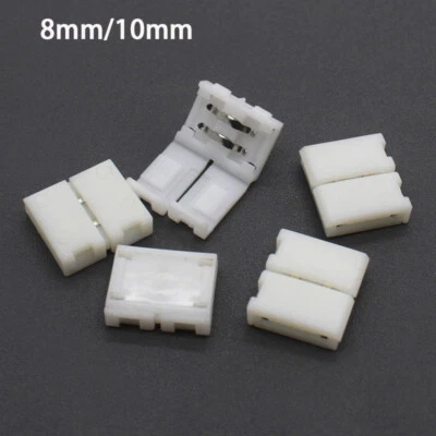 8mm 10mm 2-pin Solderless Clip-on Coupler Connector for RGB LED Strip Light - Image 1 of 4