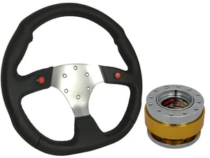F1 CHROM Lenkrad + Chrom Gold Schnellspanner Boss CG für TOYOTA - Bild 1 von 5
