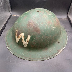 Original WW2 British Home Front Civil Defence Wardens Helmet & Liner - Picture 1 of 16