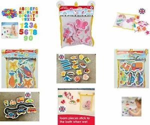Toddler Baby Bath Toys | Fun Safe Foam Shape Stickers | Storage Net| Xmas Gift - Picture 1 of 13