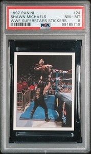 1997 Panini WWF Superstars Stickers Shawn Michaels Mankind #24 PSA 8 NM-MT