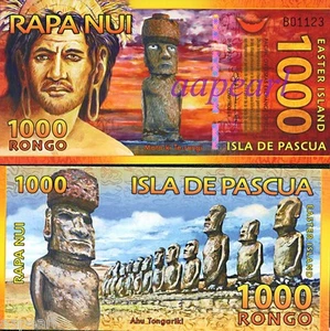 Osterinsel 1000 Rongos Papiergeld UNC Banknoten unzirkuliert brandneu 1 Stck. - Bild 1 von 2