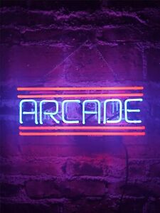 New Arcade Game Room Handmade Neon Light Sign Lamp Acrylic 14"x8"