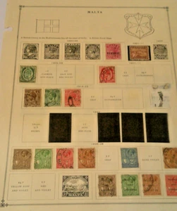 Malta Early LOT of Stamps fPre 1940 For Scott Brown Albums - Imagen 1 de 2