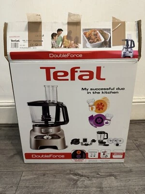 TEFAL DOUBLE FORCE PRO MULTI-FUNCTION FOOD PROCESSOR 1000W 3L GOLD DO824H40 NEW - Image 1 of 4