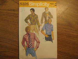 5325 Long Short Sleeve Shirt Simplicity Sewing Pattern Mens Sz 16 N16 C42 - Picture 1 of 4