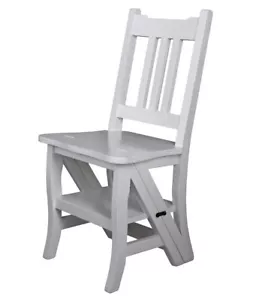 Folding Chair with Ladder Function Chair 3-Step Step Ladder Country House - Picture 1 of 5