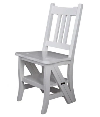 Folding Chair with Ladder Function Chair 3-Step Step Ladder Country House - Image 1 of 4