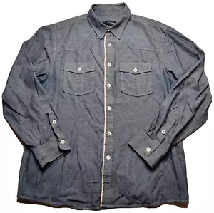 MONARCHY COLLECTION Men 2XL Blue Soft Cotton Long Sleeve Button-Up WESTERN Shirt - Picture 1 of 15