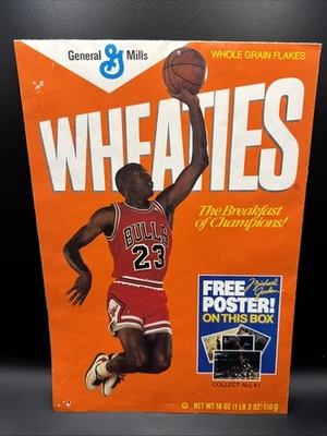 Póster vintage 1988-1989 Michael Jordan Wheaties Nike 16x23 Slam Dunk Champion Foto 1 de 4