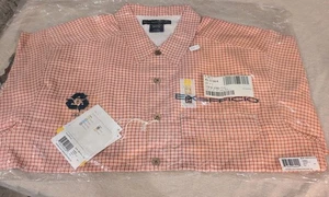 Exofficio Shirt Mens Large Orange Plaid Outdoor Vented. New! - Picture 1 of 10