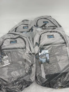 4 Stück Summit Ridge Rucksack grau schwarz Netztasche Schule Reise Daypack - Bild 1 von 5