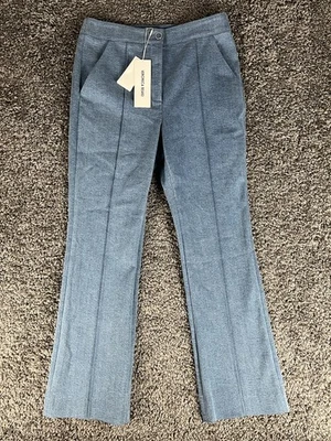 Pantalones cortos de mezclilla de tiro alto Veronica Beard Kimra azul nuevos con etiquetas $398 acampanados talla 8 Foto 1 de 4