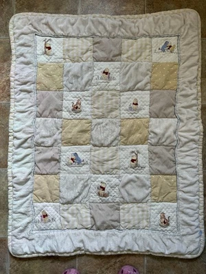 Vintage Y2K Winnie The Pooh & Friends Quilted Heavy Crib Baby Blanket - Image 1 of 4