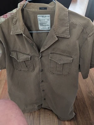 Abercrombie Fitch Mens XL Green Military Chore Safari Camp Button up - Image 1 of 4