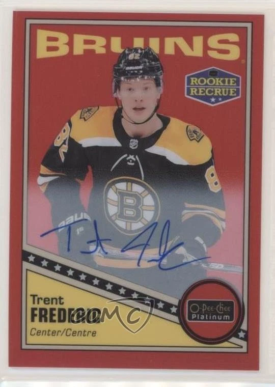 2019 O-Pee-Chee Platinum Retro Rainbow Red Trent Frederic #R-80 Rookie Auto RC - Image 1 of 2
