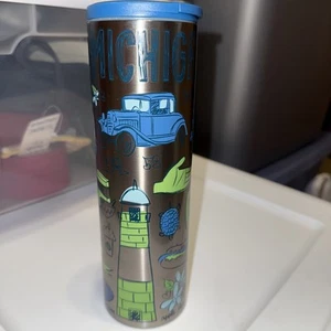 Vaso delgado Starbucks Been There Series Michigan acero inoxidable 16 oz, NUEVO - Imagen 1 de 8