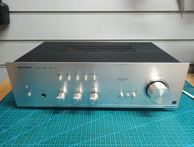 Vintage SHARP SM-1144 Stereo Amplifier Silver Solid state integrated din in/out - Image 1 of 4