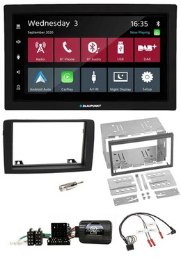Blaupunkt 2DIN Lenkrad USB Bluetooth DAB Autoradio für Fiat Idea 06-12 schwarz - Bild 1 von 4